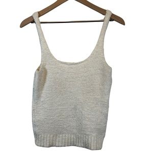Skims Cozy Fuzzy Tank Top Bralette Large Extra Large White Bone PJs
